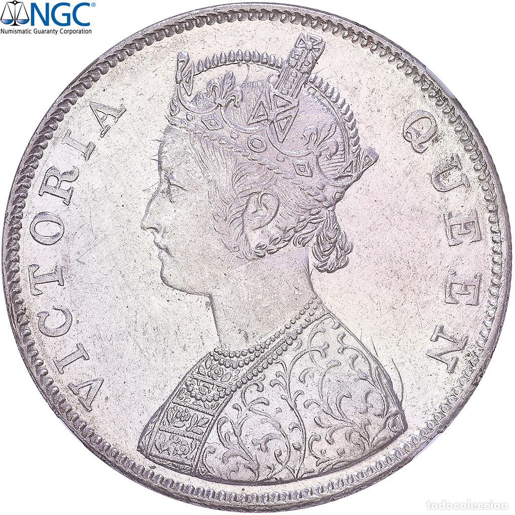 Monedas antiguas de Asia: [#1548187] India-Brit&aacute;nica, Victoria, 1 Rupee, 1862, Calcutta, Plata, NGC, MS62, KM:473