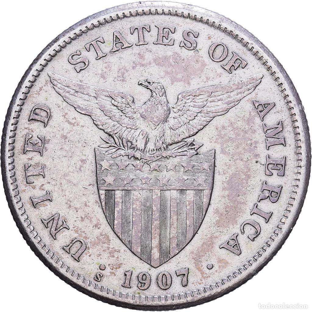 Monedas antiguas de Asia: [#1531320] Philippines, Peso, 1907, EF(40-45), Silver, KM:172