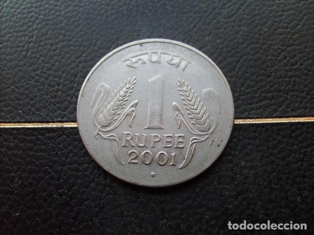 Monedas antiguas de Asia: * INDIA 1 RUPIA 2001 PUNTO