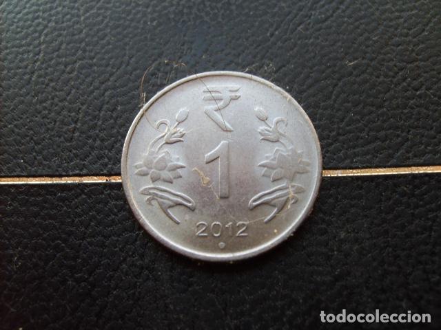 Monedas antiguas de Asia: * INDIA 1 RUPIA 2012 PUNTO
