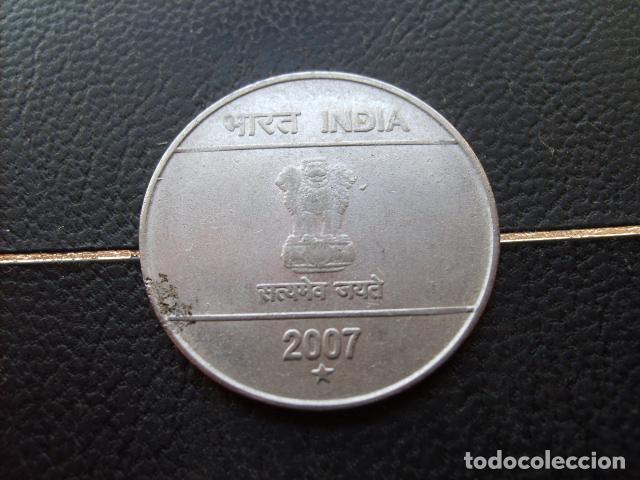 Monedas antiguas de Asia: * INDIA 2 RUPIAS 2007 ESTRELLA