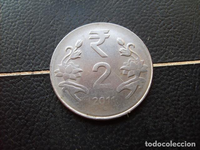 Monedas antiguas de Asia: * INDIA 2 RUPIAS 2010 PUNTO T2