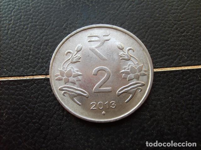 Monedas antiguas de Asia: * INDIA 2 RUPIAS 2013 DIAMANTE
