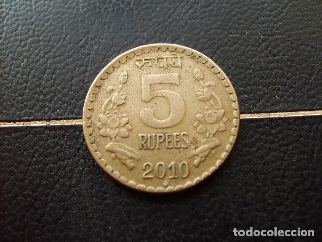 Monedas antiguas de Asia: * INDIA 5 RUPIAS 2010 DIAMANTE