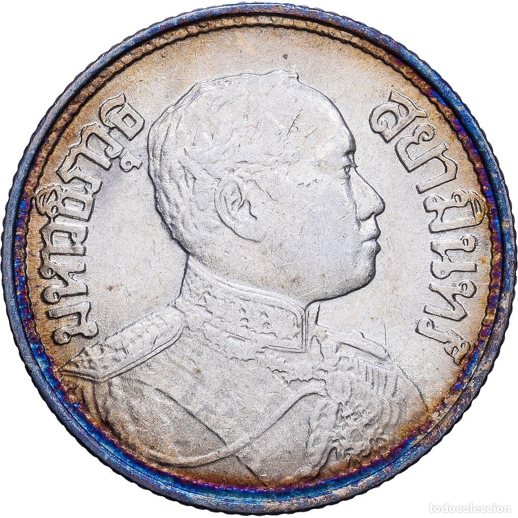 Monedas antiguas de Asia: [#1548119] Tailandia, Rama VI, 1 Salung, 1/4 Baht, 1924, Plata, MBC