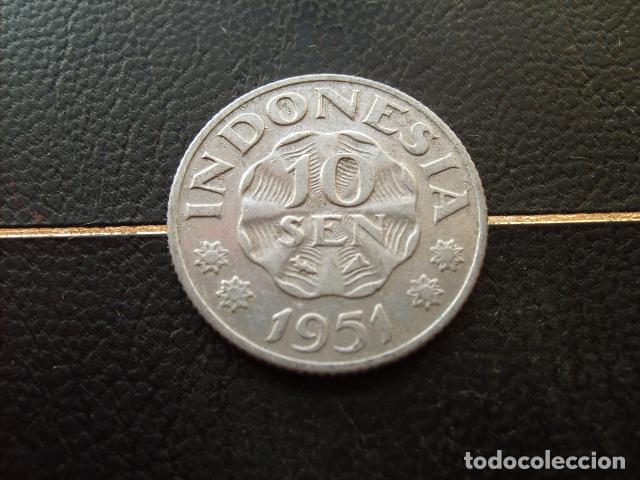 Monedas antiguas de Asia: INDONESIA 10 SEN 1951