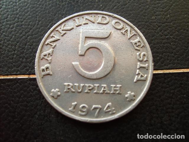 Monedas antiguas de Asia: INDONESIA 5 RUPIAS 1974
