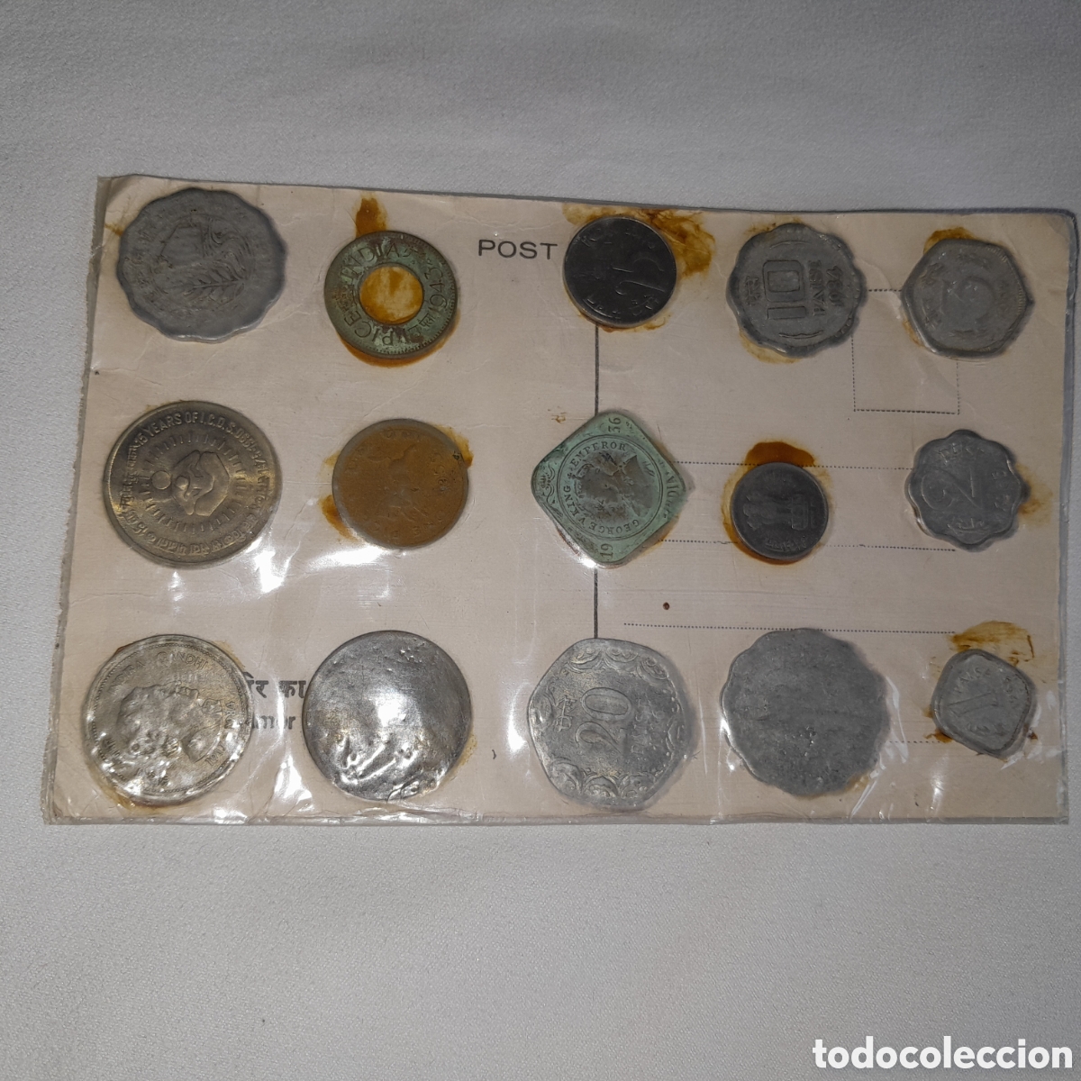 Monedas antiguas de Asia: Set de 15 Monedas Antiguas de la India