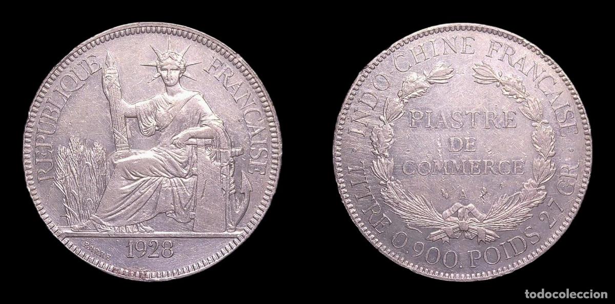 Monedas antiguas de Asia: INDOCHINA FRANCESA FRENCH INDOCHINE PIASTRE 1928