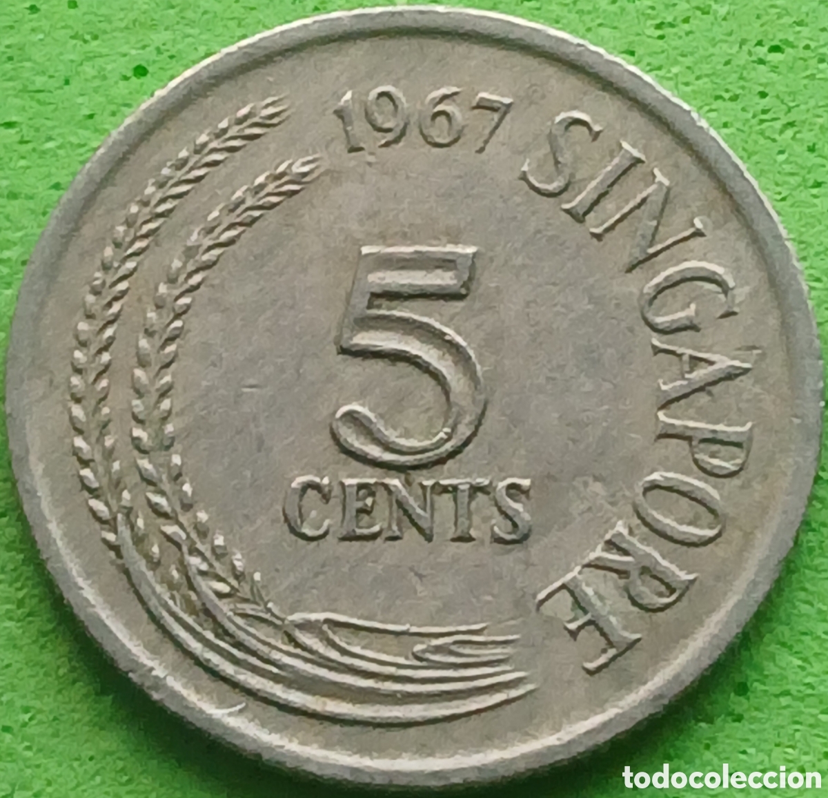 Monedas antiguas de Asia: Singapur 5 cents 1967 km#2