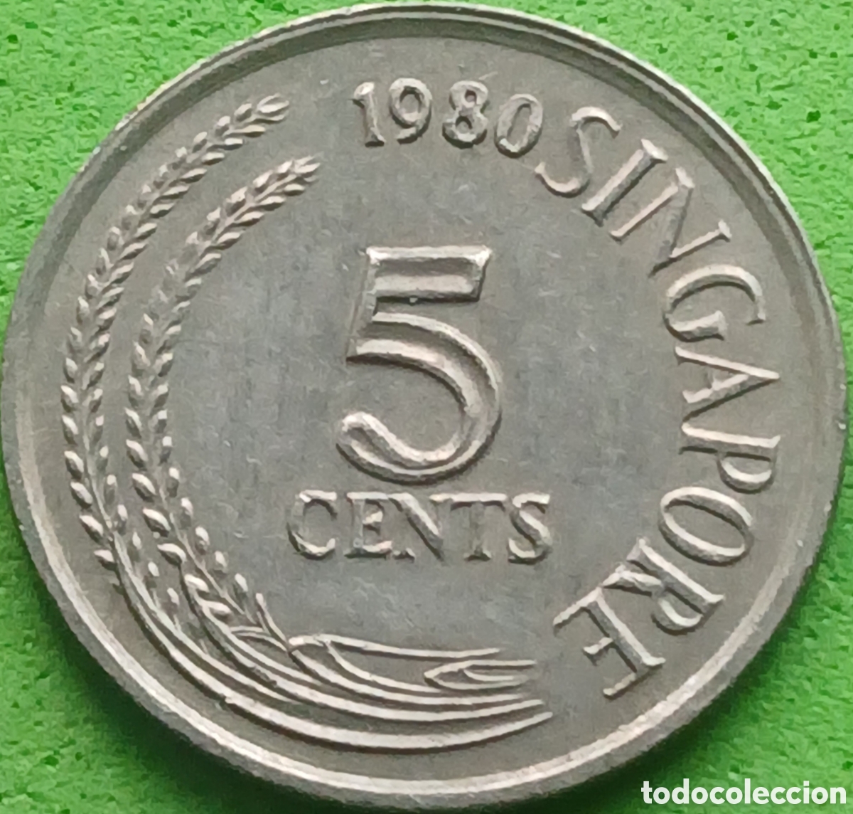 Monedas antiguas de Asia: Singapur 5 cents 1980 km#2a magn&eacute;tica