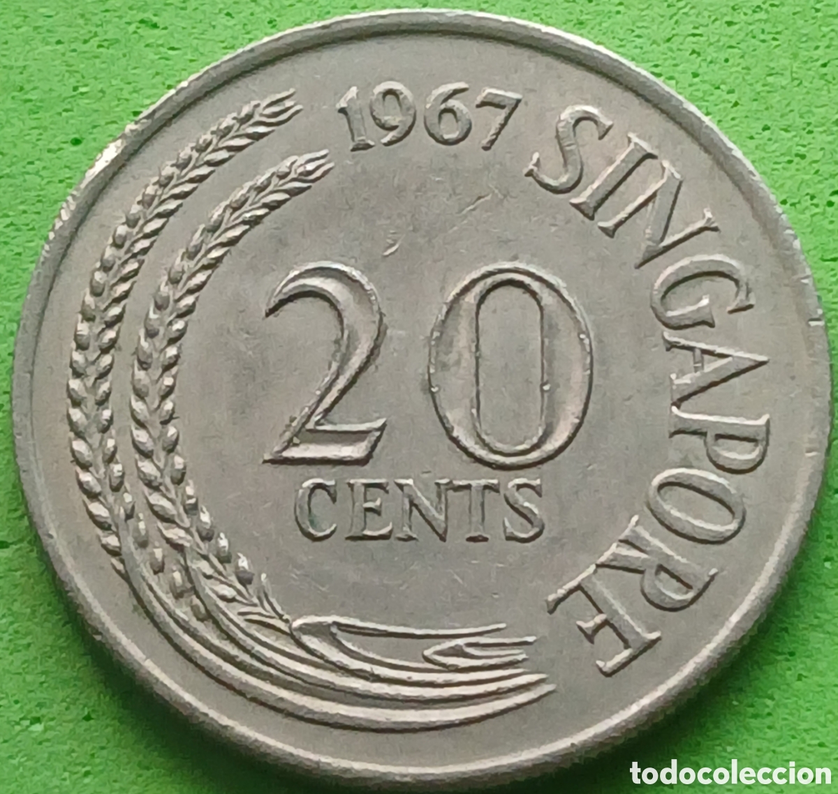 Monedas antiguas de Asia: Singapur 20 cents 1967 km#4