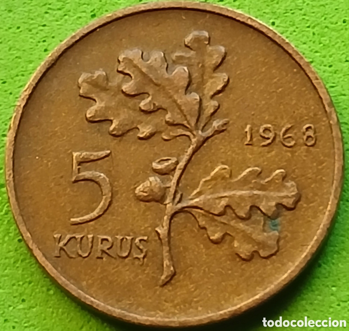 Monedas antiguas de Asia: Turqu&iacute;a 5 kurus 1968 km#890.1