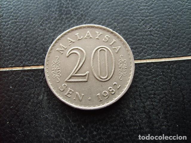 Monedas antiguas de Asia: * MALASIA 20 SEN 1982