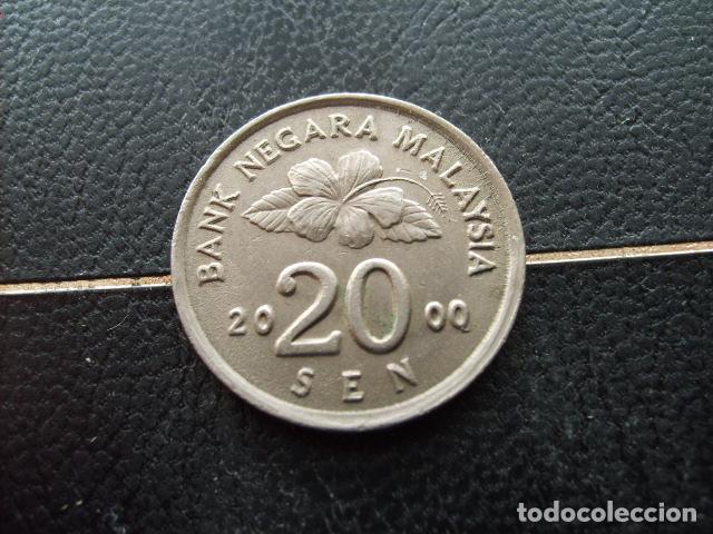 Monedas antiguas de Asia: * MALASIA 20 SEN 2000