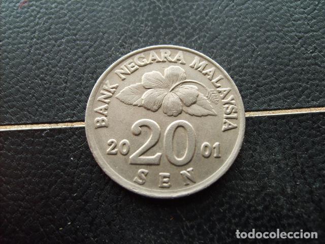 Monedas antiguas de Asia: * MALASIA 20 SEN 2001