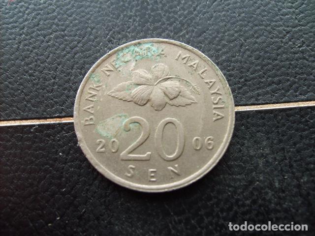 Monedas antiguas de Asia: * MALASIA 20 SEN 2006