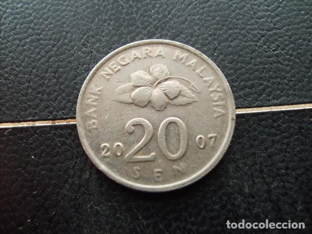 Monedas antiguas de Asia: * MALASIA 20 SEN 2007