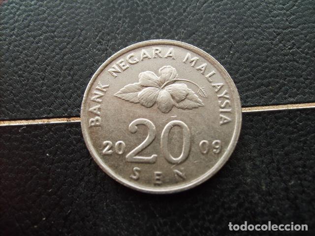 Monedas antiguas de Asia: * MALASIA 20 SEN 2009