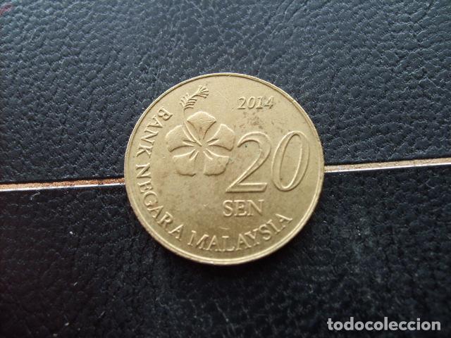 Monedas antiguas de Asia: * MALASIA 20 SEN 2014