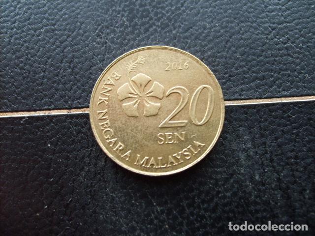 Monedas antiguas de Asia: * MALASIA 20 SEN 2016
