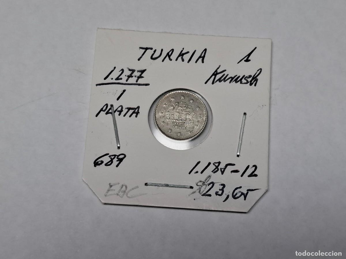 Monedas antiguas de Asia: 1 KURUSH de PLATA de 1277 1 KM 689 TURQUIA en EBC