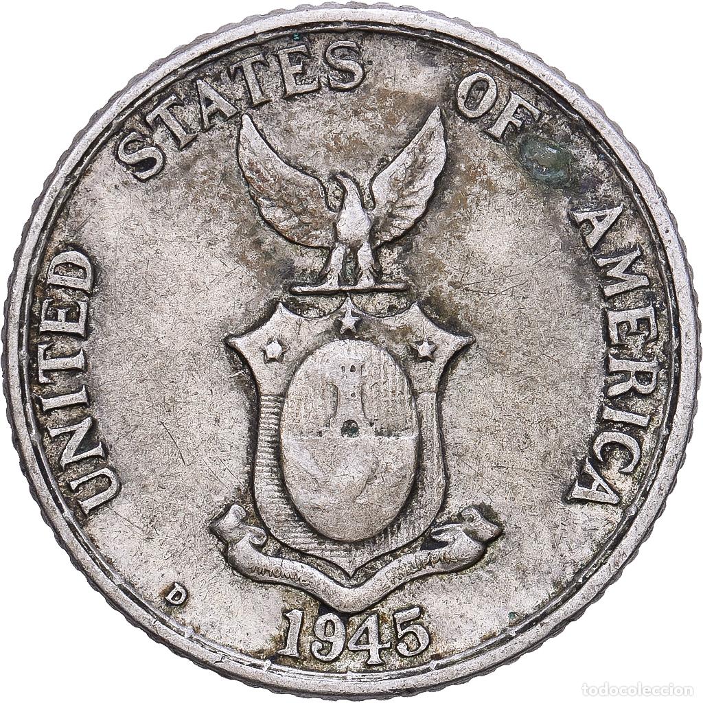 Monedas antiguas de Asia: [#1167937] Filipinas, 20 Centavos, 1945, Denver, Plata, BC+, KM:182