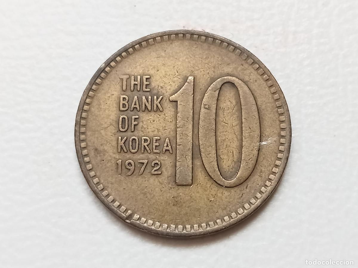 Monedas antiguas de Asia: COREA DEL SUR 10 WON 1972 KM#6A - Foto 1