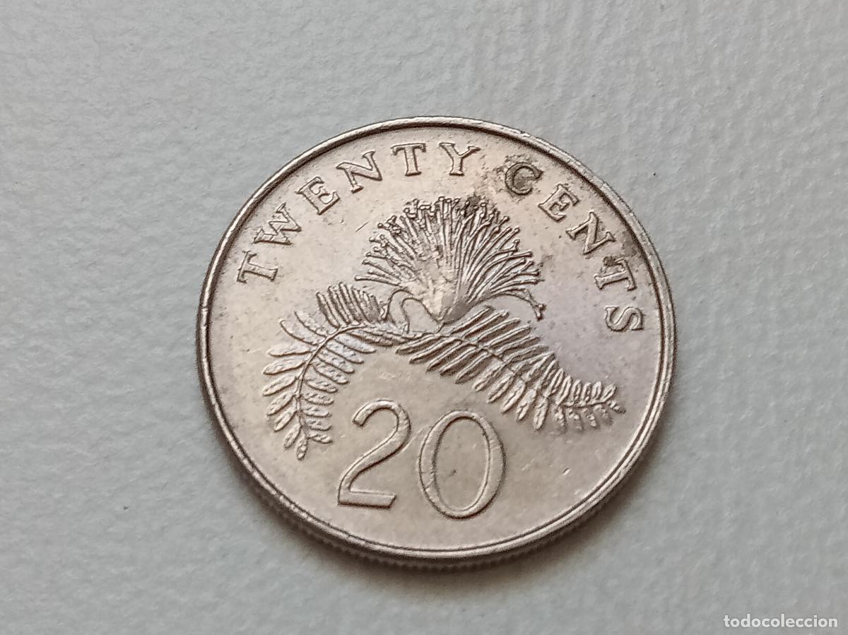 Monedas antiguas de Asia: SINGAPUR 20 CENTS 1996