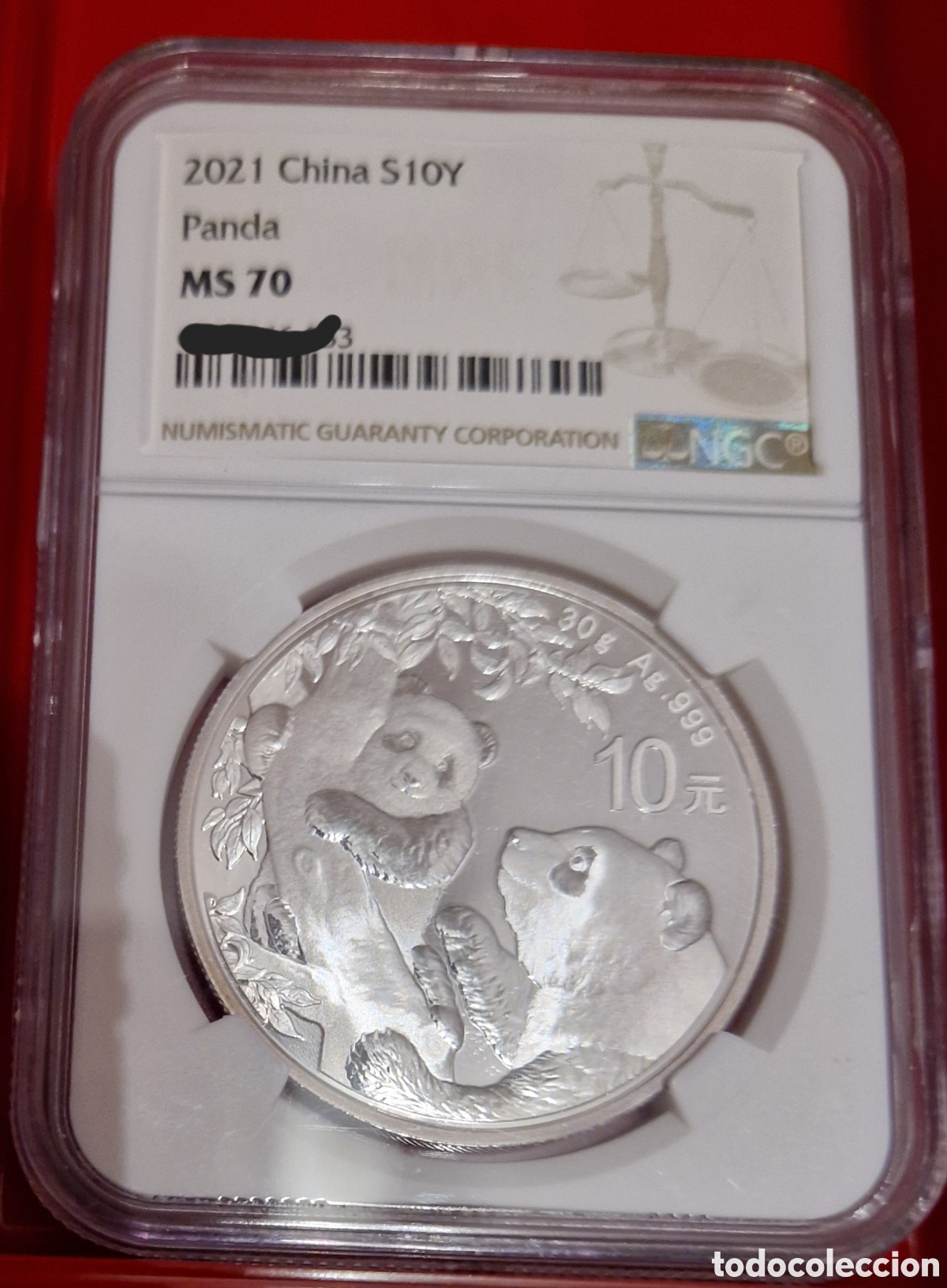 Monedas antiguas de Asia: Onza Panda 2021 Chino Certificada NGC NS70