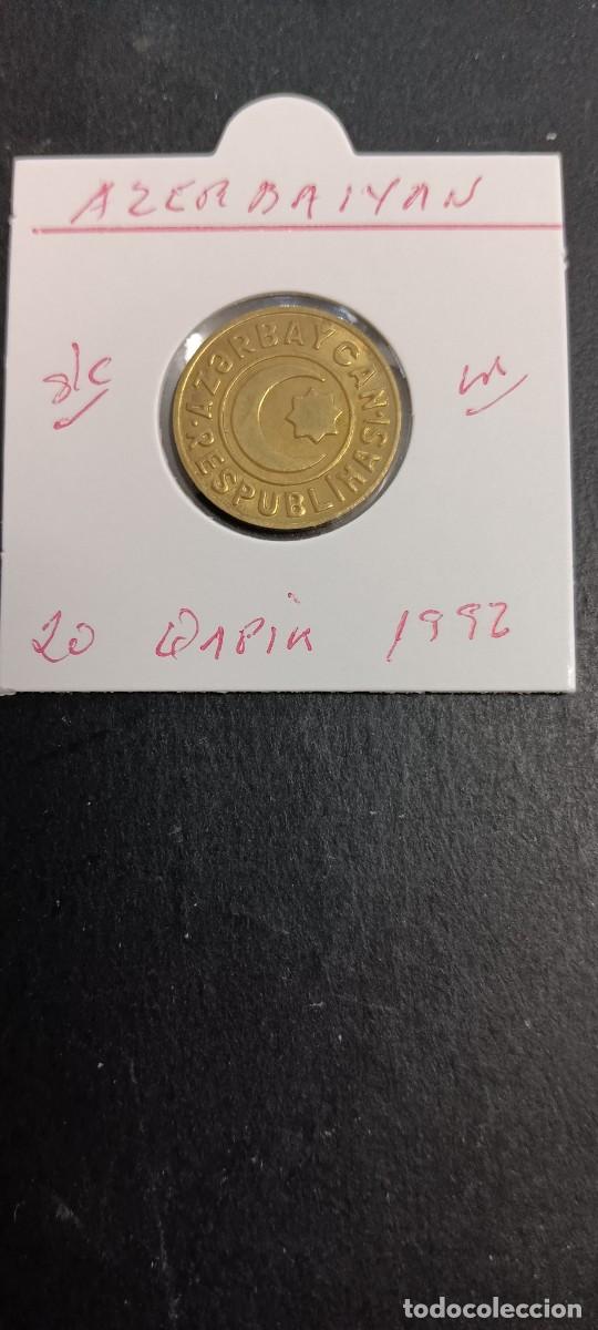 Monedas antiguas de Asia: AZERBAIYAN(AZERBAIJAN) 20 QAPIK 1992 S/C KM=3 (LAT&Oacute;N) DIFICIL CONSEGUIRLA