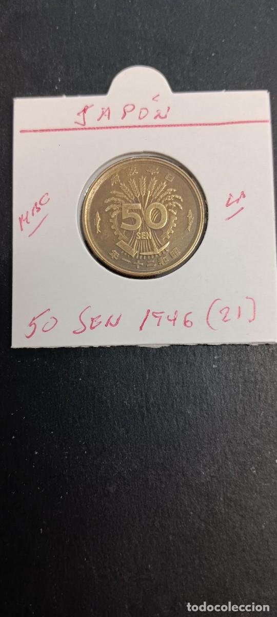 Monedas antiguas de Asia: JAP&Oacute;N 50 SEN 1946(21) MBC KM=67 (LAT&Oacute;N) HIROIHITO