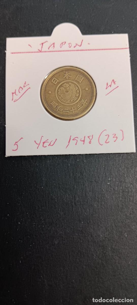 Monedas antiguas de Asia: JAP&Oacute;N 5 YEN 1948(23) MBC KM=71 (LAT&Oacute;N) HIROIHITO