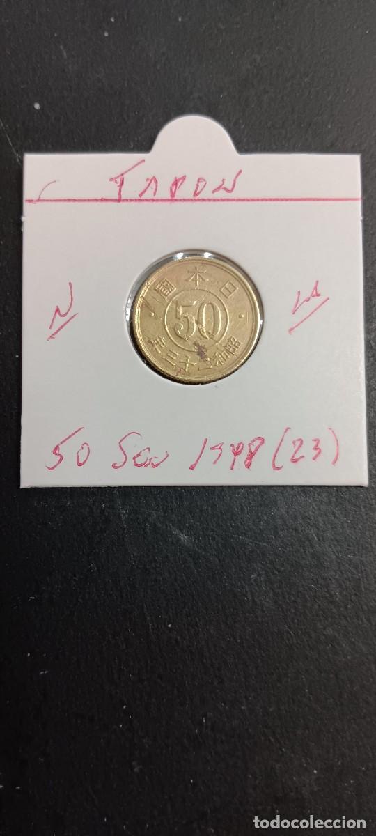 Monedas antiguas de Asia: JAP&Oacute;N 50 SEN 1948(23) KM=69 (LAT&Oacute;N) HIROHITO
