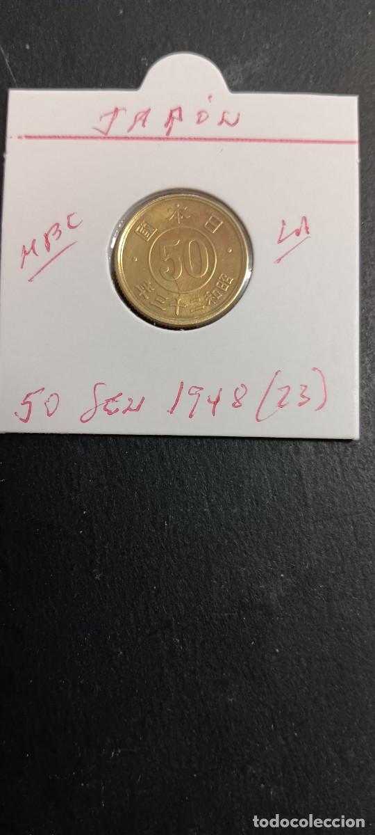 Monedas antiguas de Asia: JAP&Oacute;N 50 SEN 1948(23) MBC KM=69 (LAT&Oacute;N) HIROHITO