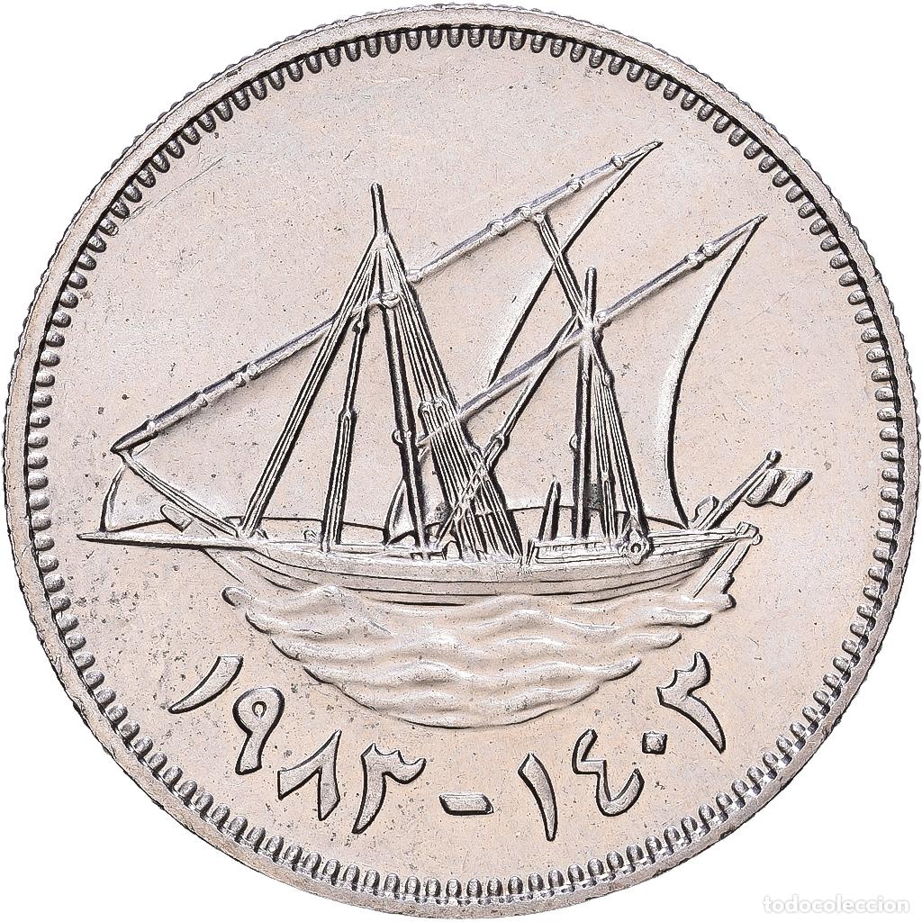Monedas antiguas de Asia: [#1168313] Kuwait, Jabir Ibn Ahmad, 50 Fils, 1983/AH1403, Cobre - n&iacute;quel, EBC+, KM:13