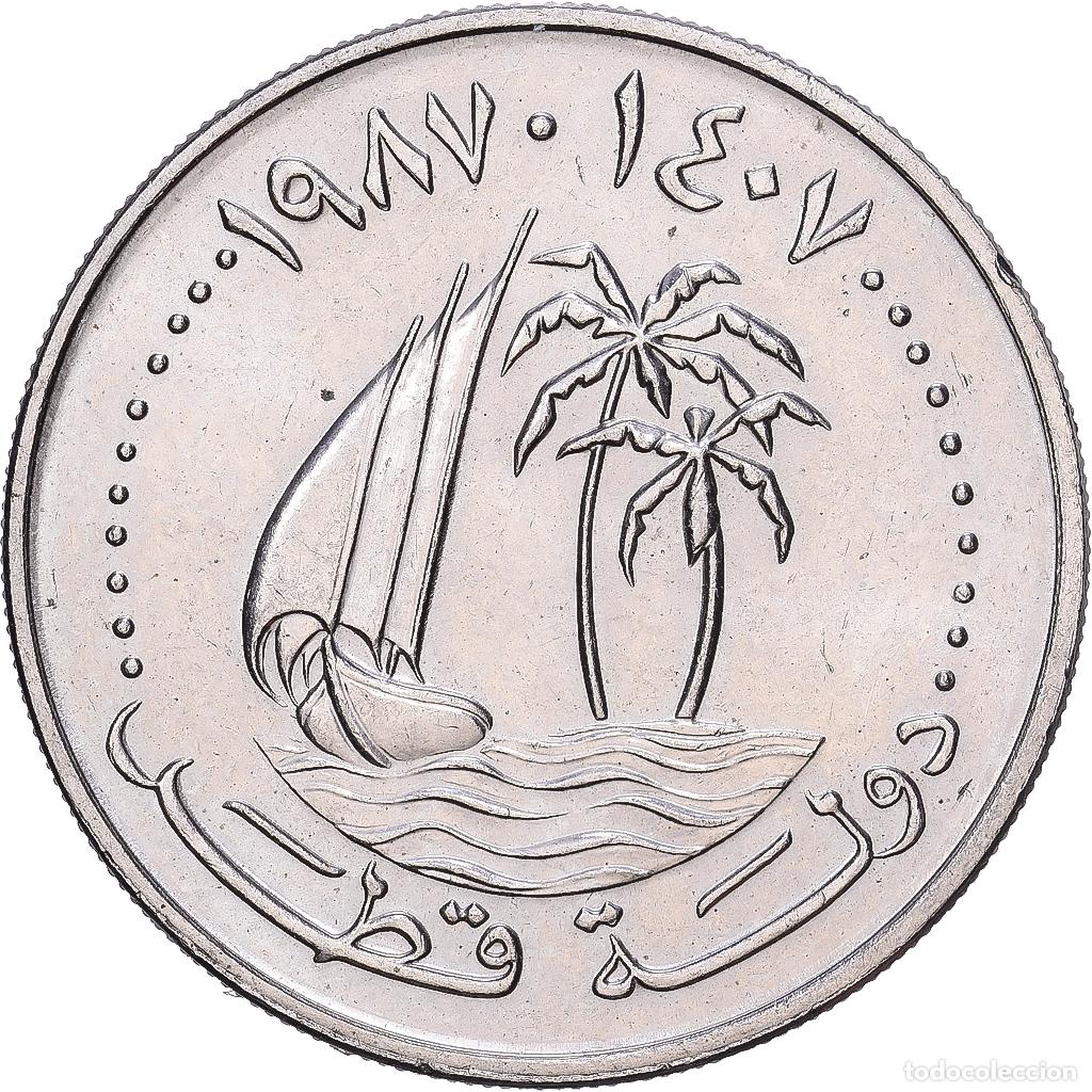 Monedas antiguas de Asia: [#1168324] Moneda, Qatar, Hamad bin Khalifa, 50 Dirhams, 1987/AH1407, EBC, Cobre - n&iacute;quel