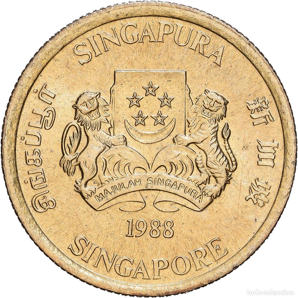 Monedas antiguas de Asia: [#1168345] Singapur, 5 Cents, 1988, British Royal Mint, Aluminio - bronce, SC, KM:50