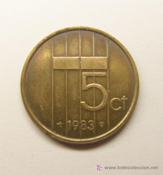 Monedas antiguas de Europa: 5 c&eacute;ntimos del a&ntilde;o  1983. Holanda. - Foto 2