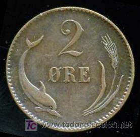 Monedas antiguas de Europa: DINAMARCA: 2 Ore 1881 - Foto 2
