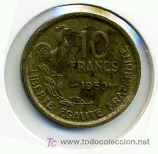 Monedas antiguas de Europa: FRANCIA: 10 Francos 1950 - Foto 2