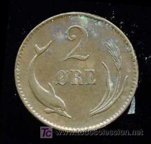 Monedas antiguas de Europa: DINAMARCA : 2 Ore 1874 - Foto 2