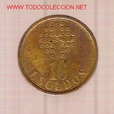 Monedas antiguas de Europa: 10 ESCUDOS. PORTUGAL. 1990.