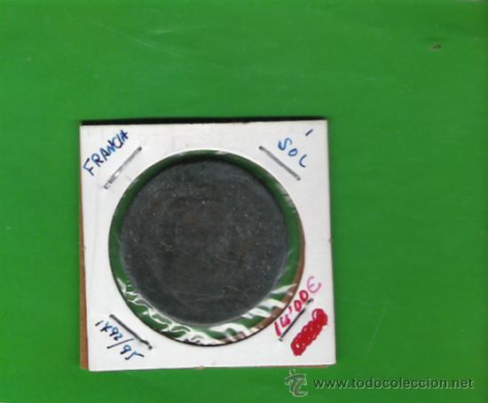 Monedas antiguas de Europa: FRANCIA MONEDA DE 1 SOL  1792/95 - Foto 1
