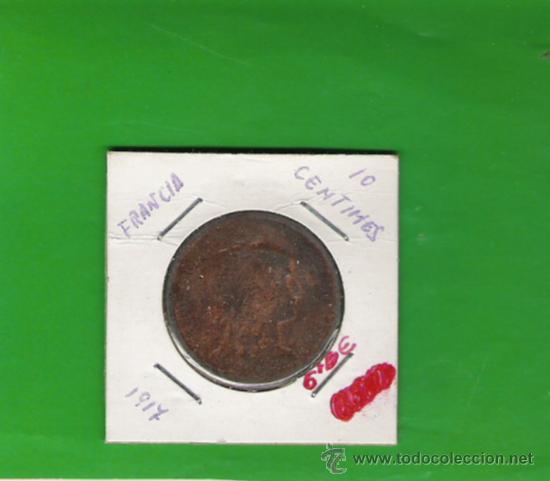 Monedas antiguas de Europa: FRANCIA MONEDA DE 10 CENTIMOS DE 1917 - Foto 1