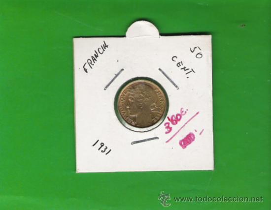 Monedas antiguas de Europa: FRANCIA MONEDA DE 50 CENT.   DE 1931 - Foto 1