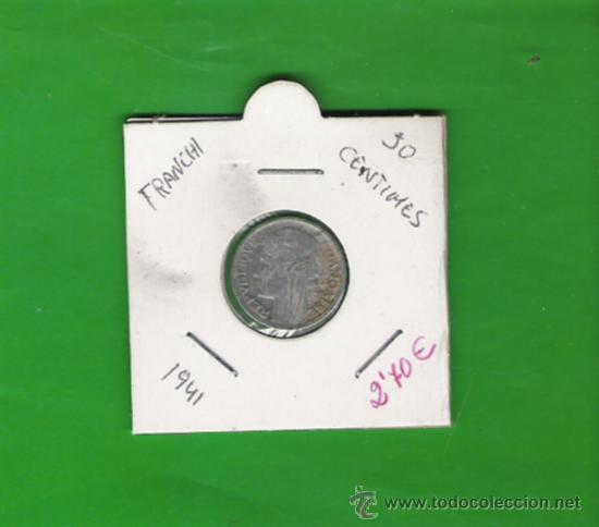 Monedas antiguas de Europa: FRANCIA MONEDA DE 50 CENTIMES DE 1941 - Foto 1