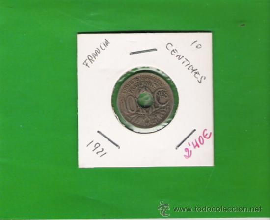 Monedas antiguas de Europa: FRANCIA MONEDA DE 10 CENTIMES  DE 1921 - Foto 1