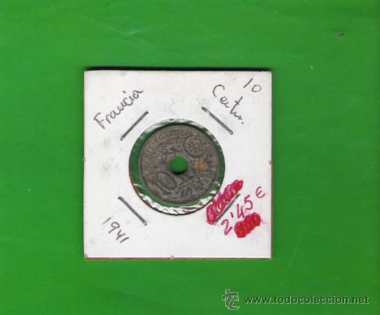 Monedas antiguas de Europa: FRANCIA MONEDA DE 10 CENTIMES   DE 1941 - Foto 1
