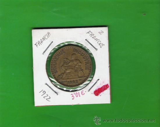 Monedas antiguas de Europa: FRANCIA MONEDA DE 2  FRANCOS   DE 1922 - Foto 1
